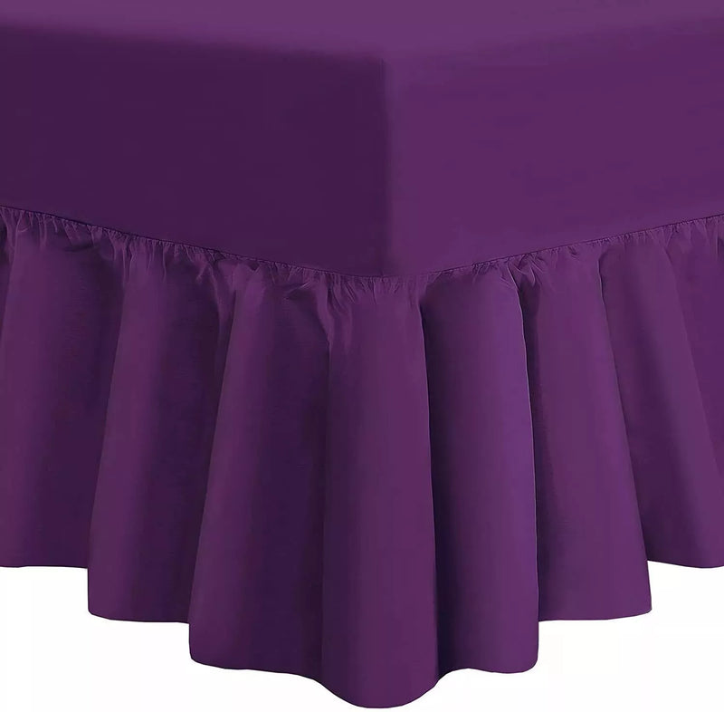 Plain Dyed Fitted Valance Sheet - Luxurious Poly-Cotton Bed Sheet