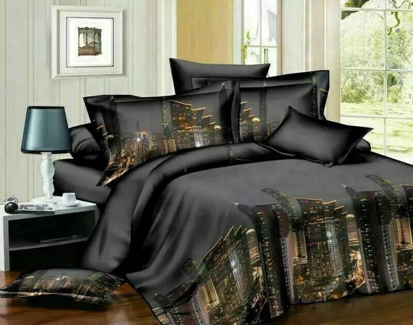 3D Duvet Cover Bedding Set – 4 Pieces with Fitted Sheet & Pillowcases