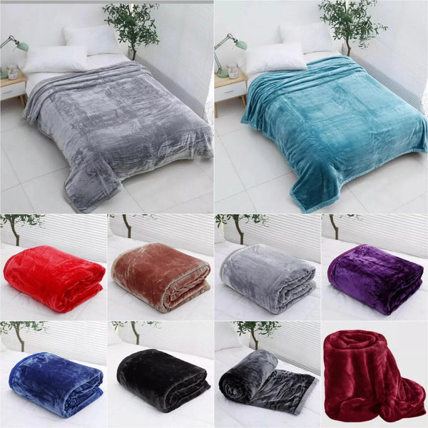 Luxury Faux Fur Fleece Blanket – Large Sofa Bed Throw in Double & King Size