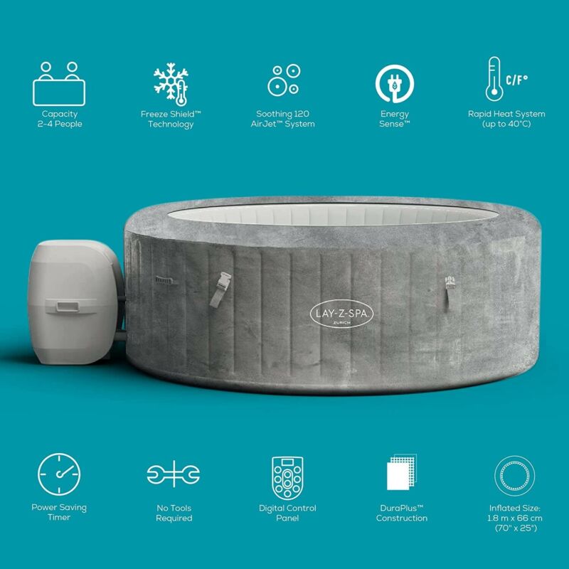 Lay-Z-Spa Zurich Inflatable Hot Tub - Cints and Home