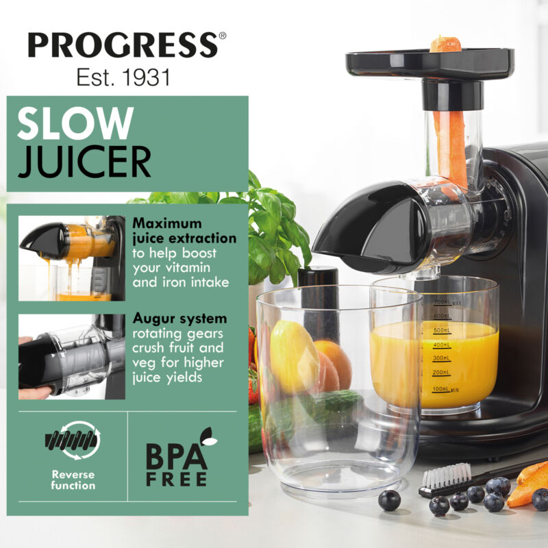 electriQ Horizontal Slow Masticating Cold Press Juicer Machine