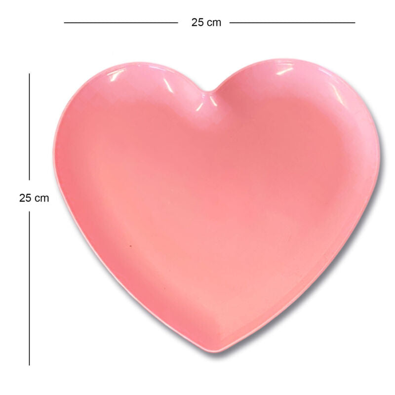Valentine's Day Pink & Red Heart-Shaped Plastic Tray